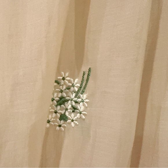 J.ING Sheer Cream Button Down Long Sleeve Embroidery Blouse Shirt Top Size M NWT - Picture 4 of 11